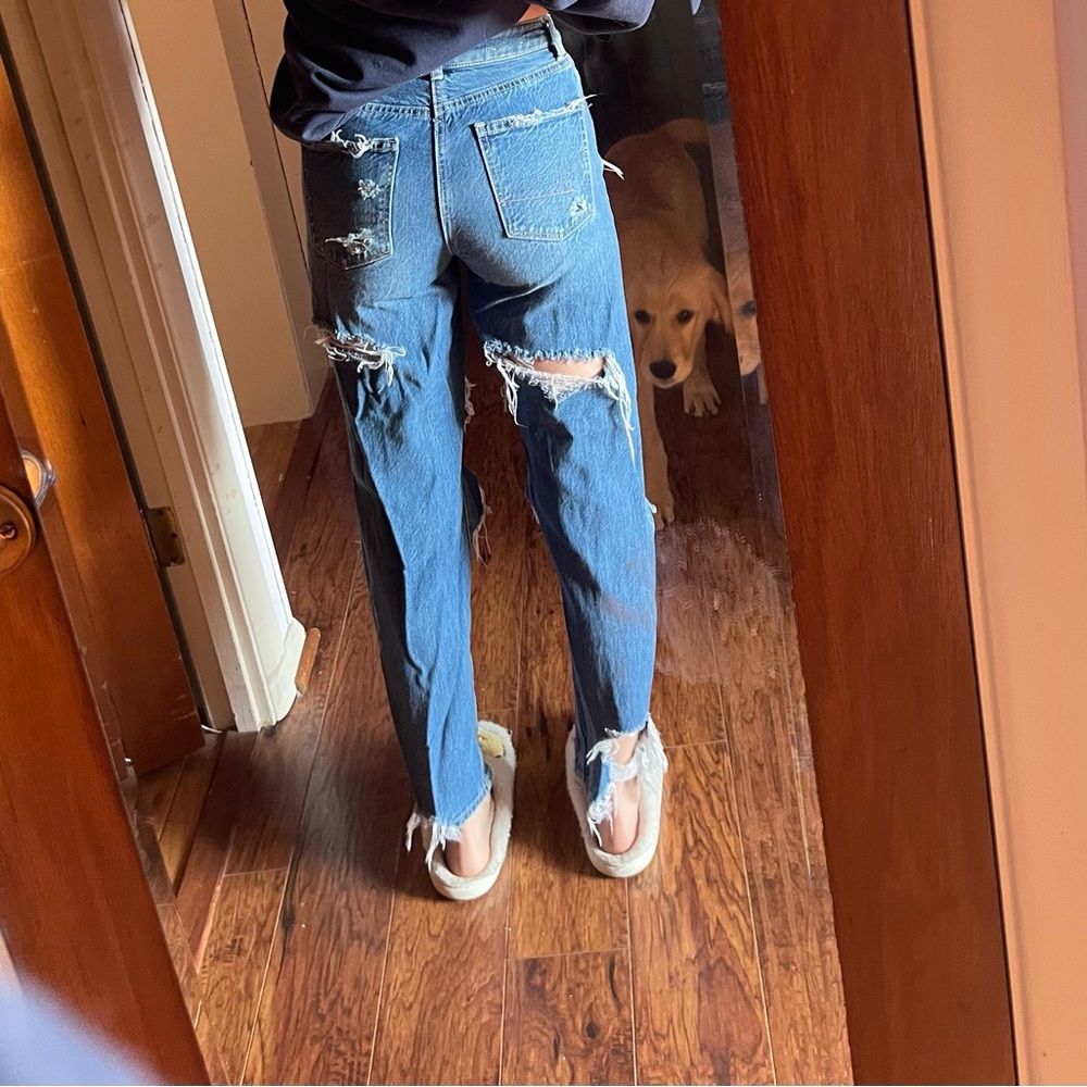 Distressed Blue Jeans (mom jeans) - Picture 2 of 3